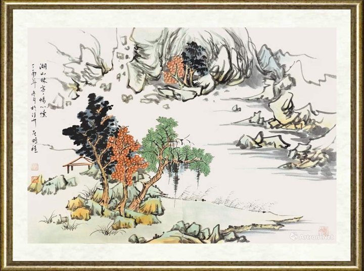 崔鹏程_湖山林亭畅心怀 册页